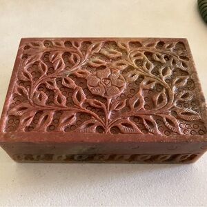 Unique Rare Soapstone Trinket Jewelry Box